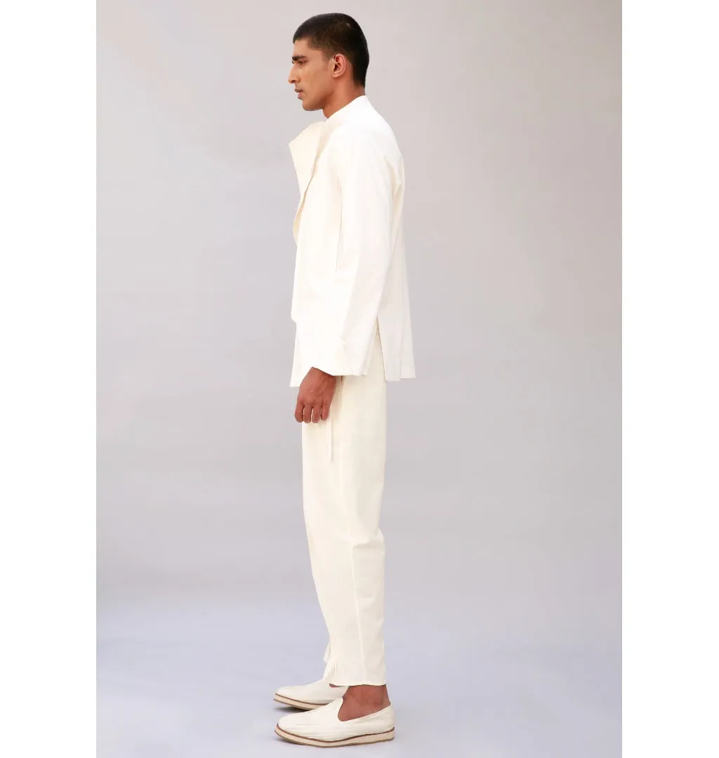 Block Shacket With Pinch Trouser Set