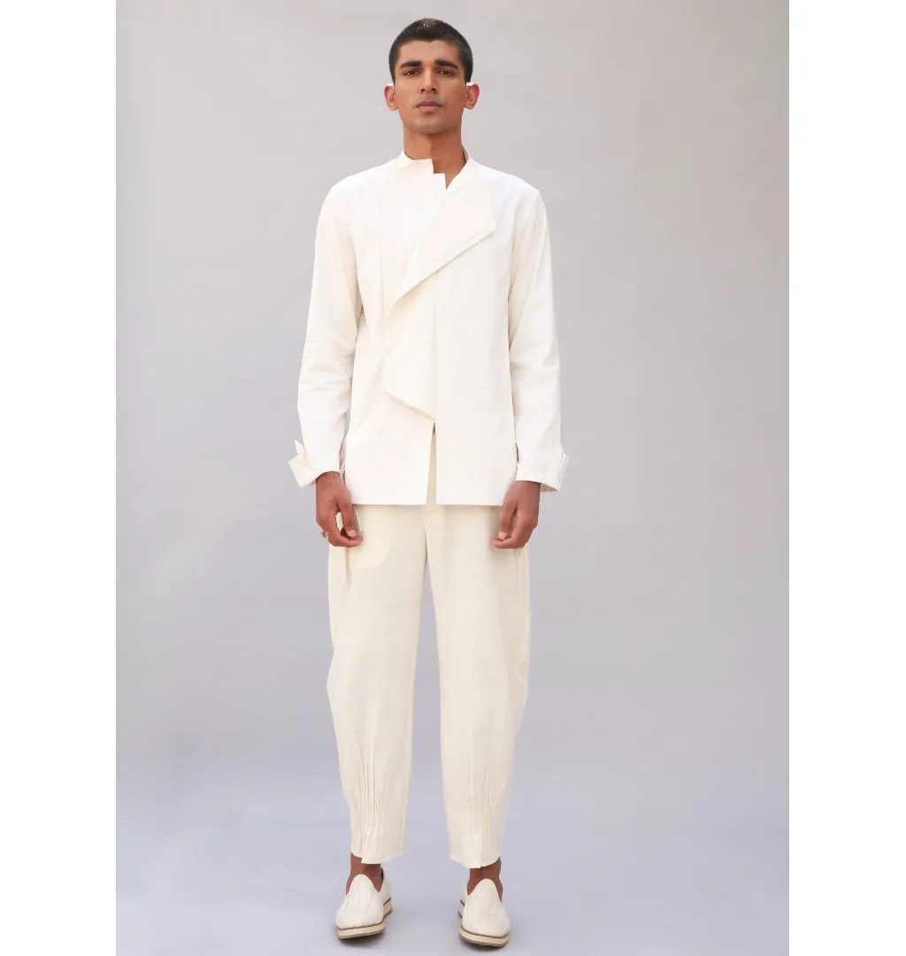 Block Shacket With Pinch Trouser Set