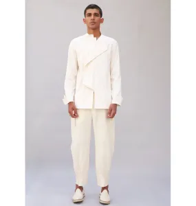 Block Shacket With Pinch Trouser Set