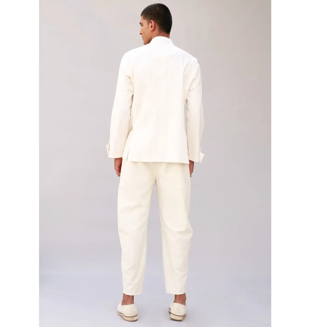 Block Shacket With Pinch Trouser Set
