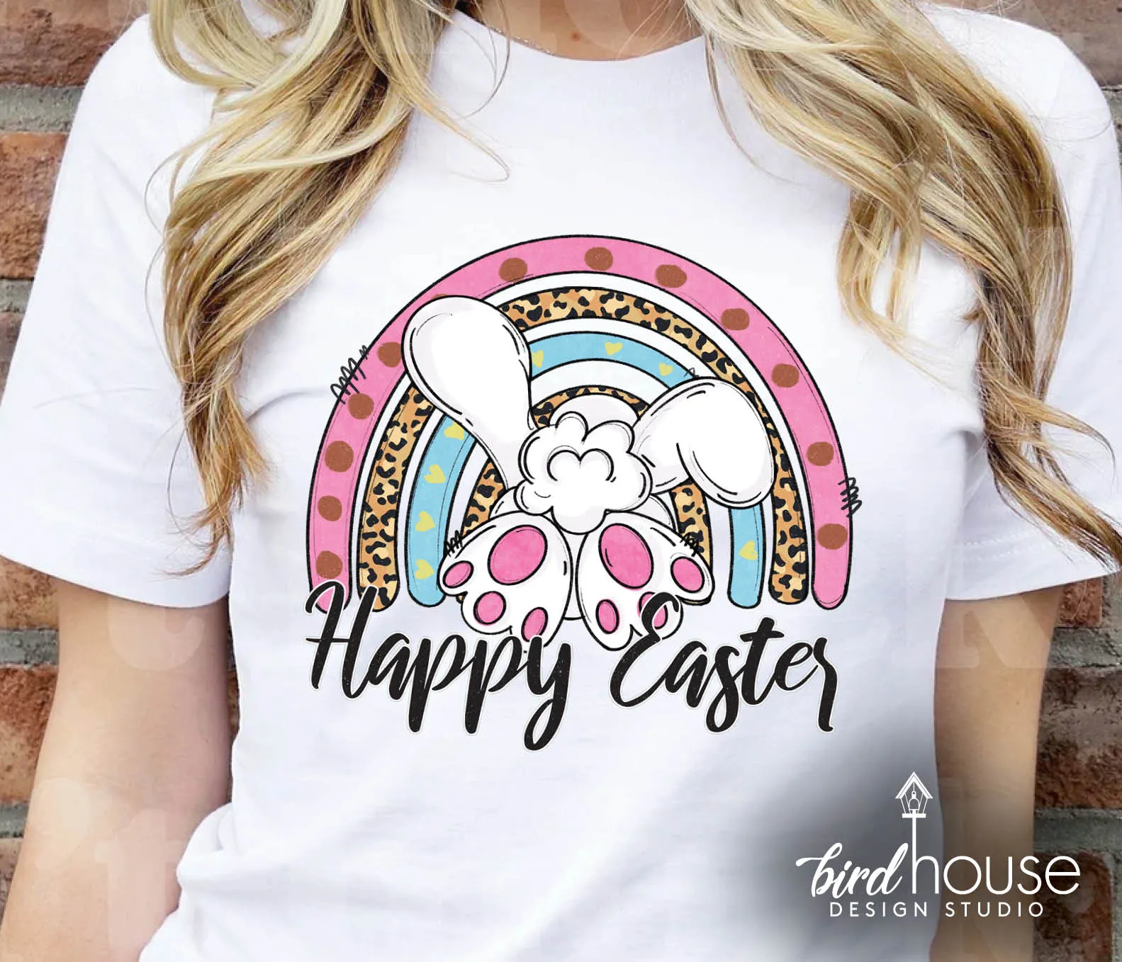 Happy Easter Bunny Tail Rainbow Shirt, Cute Graphic Tee
