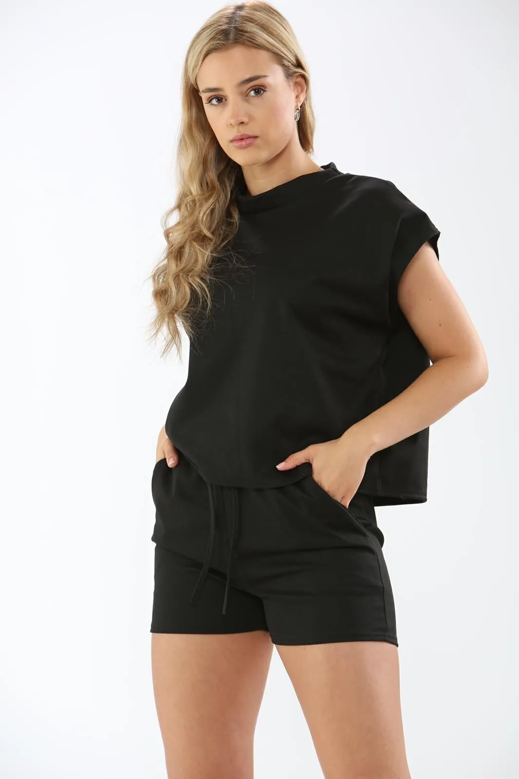 Ladies Summer Boxy T-Shirt Top 2Pcs Set Casual Co-Ord Suit