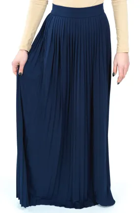 Navy Milk silk maxi Skirt