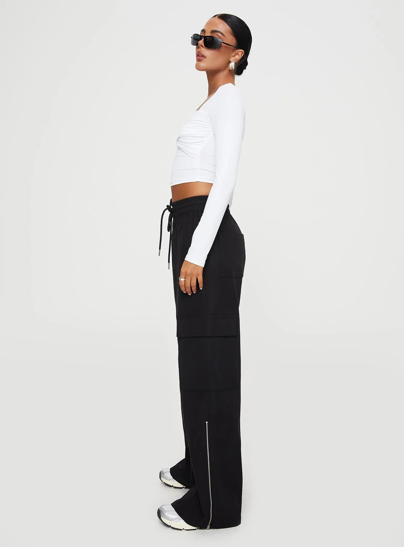 Presson Cargo Pants Washed Black