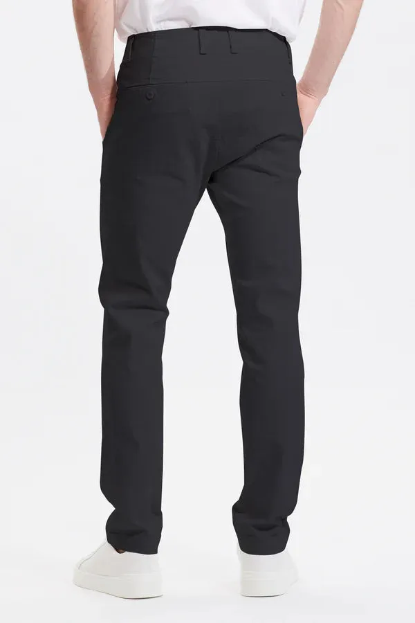 Regular-fit chino trousers in stretch cotton - Charcoal