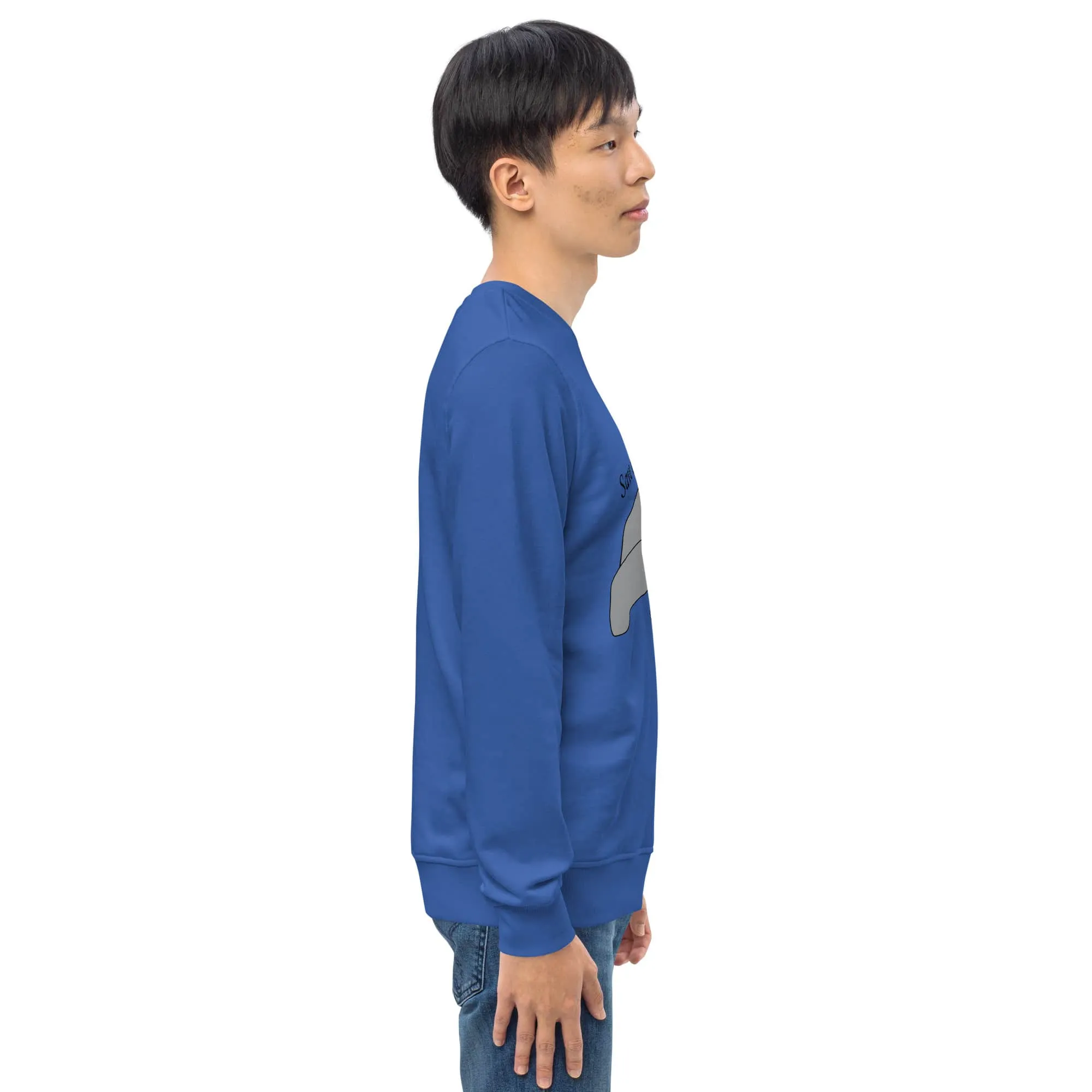 Save the Manatees Men's Organic Cotton Sweatshirt (White, Blue, Navy)