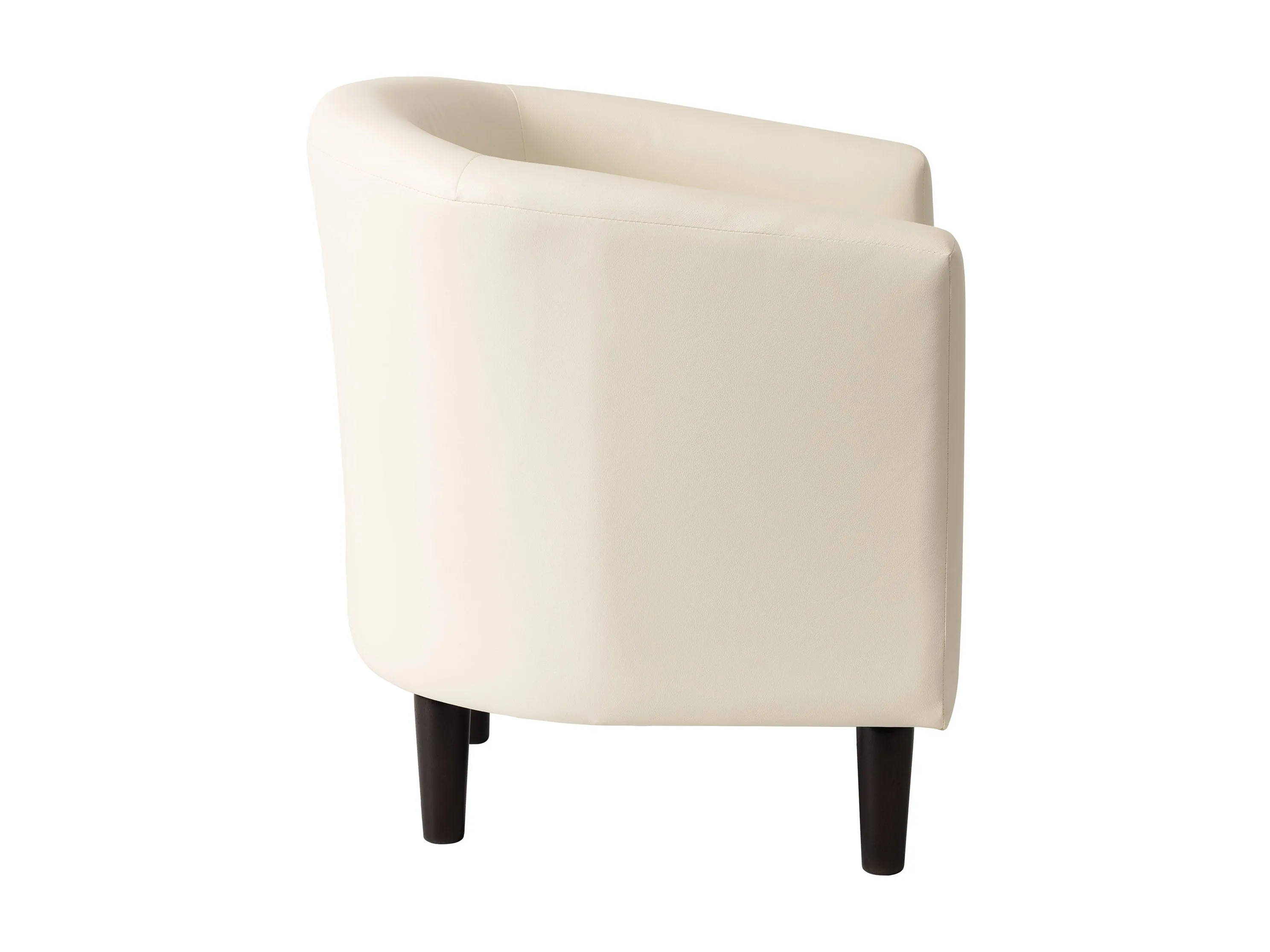 Warm White Vegan Leather Barrel Chair