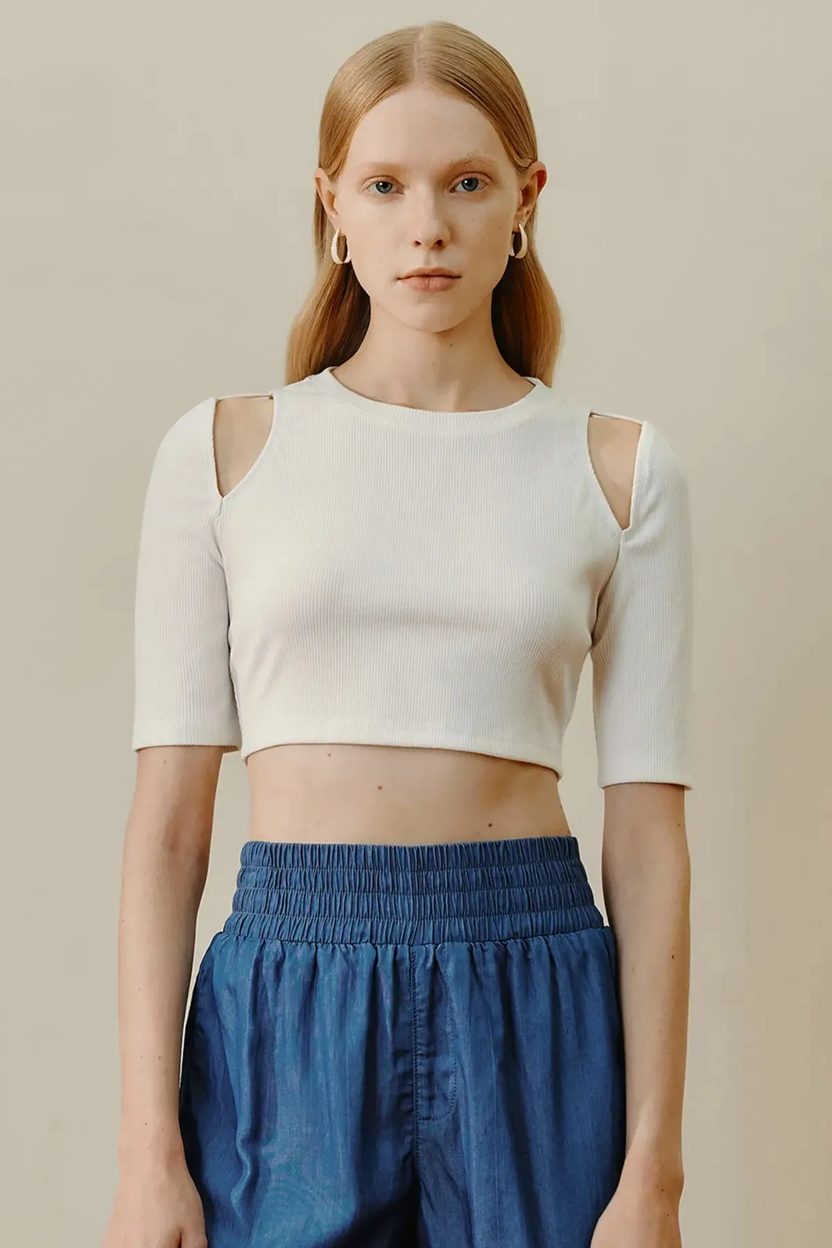 Women's Cut Out Rib Crop Top